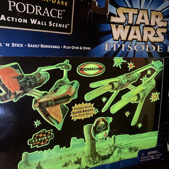 Star Wars Episode 1 Illuminations Podrace Glow in the Dark Reusable Sticker - Picture 2 of 5
